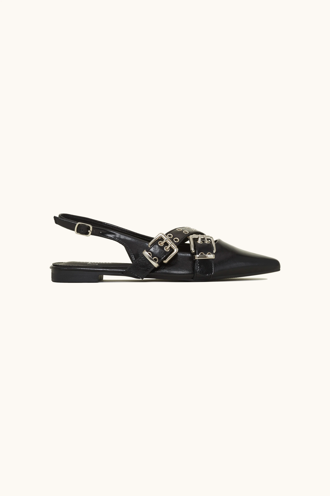 Ballerines noires à boucles métalliques