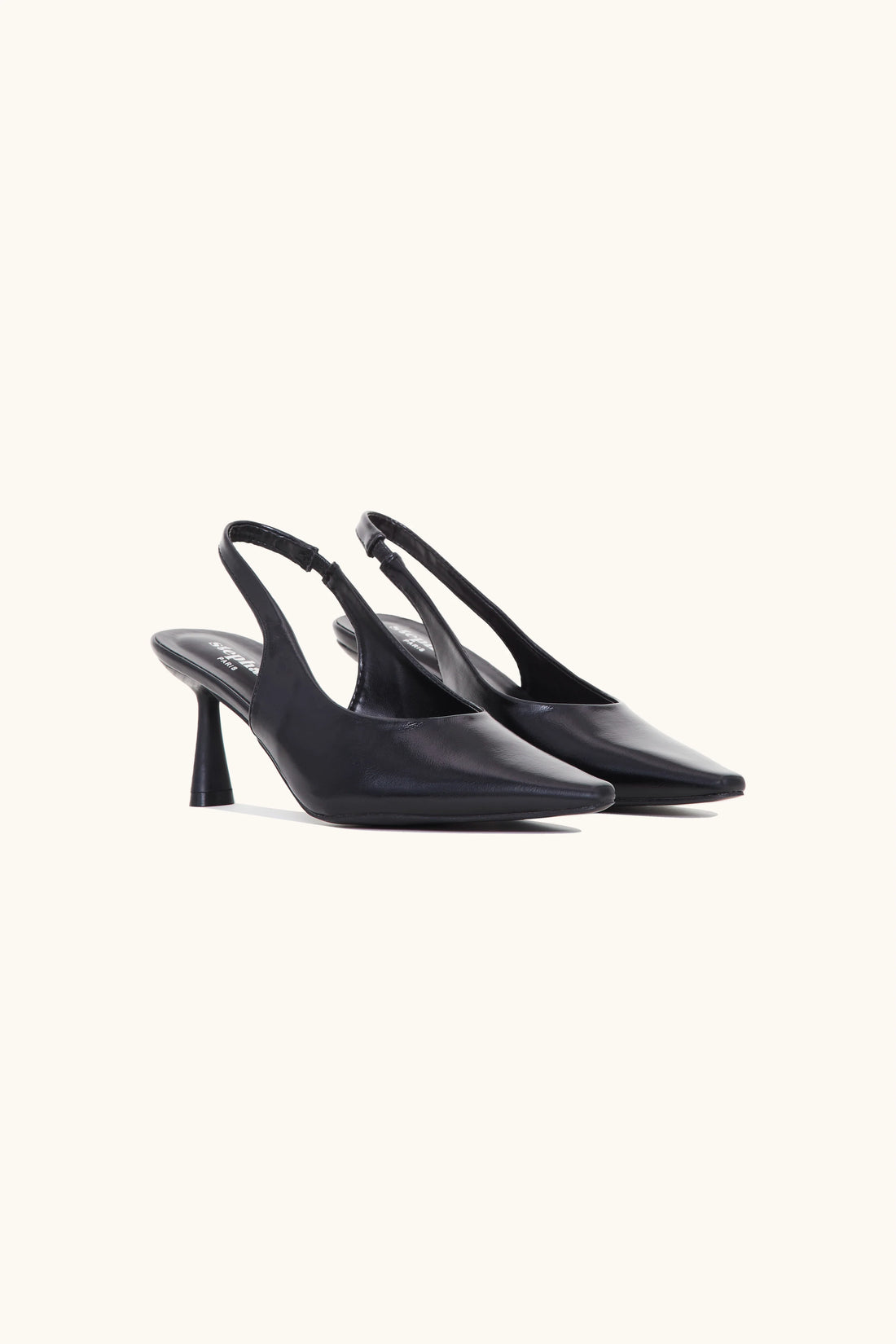 Escarpins slingback bout pointu noires
