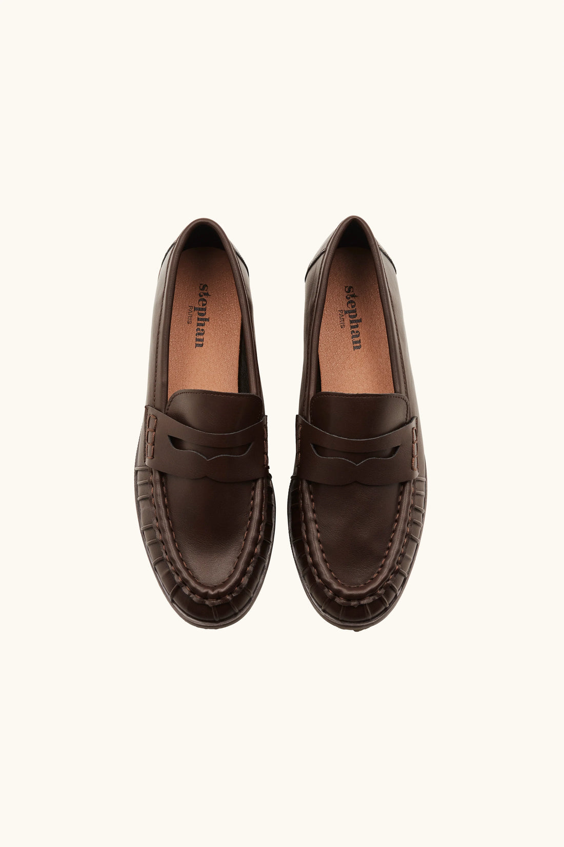 Mocassins plissés marron