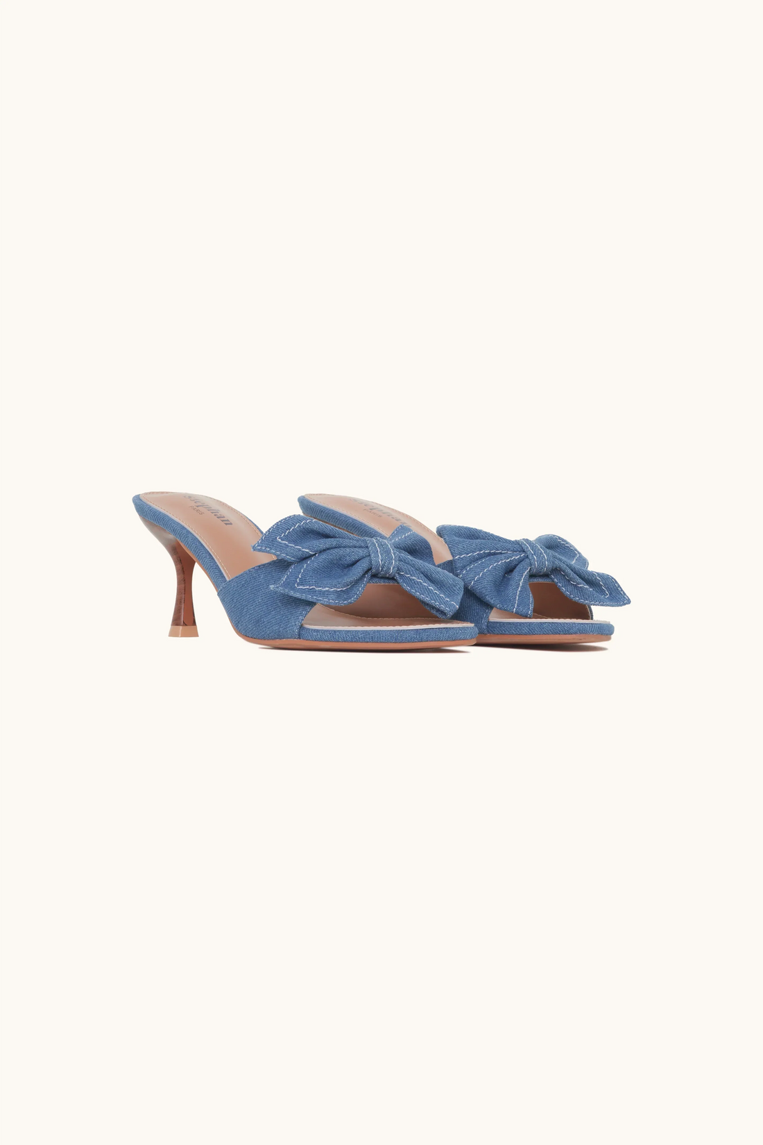 Mules ouverte avec nœud décoratif jeans