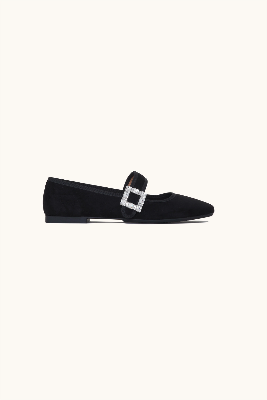 Ballerines à boucle strass noires