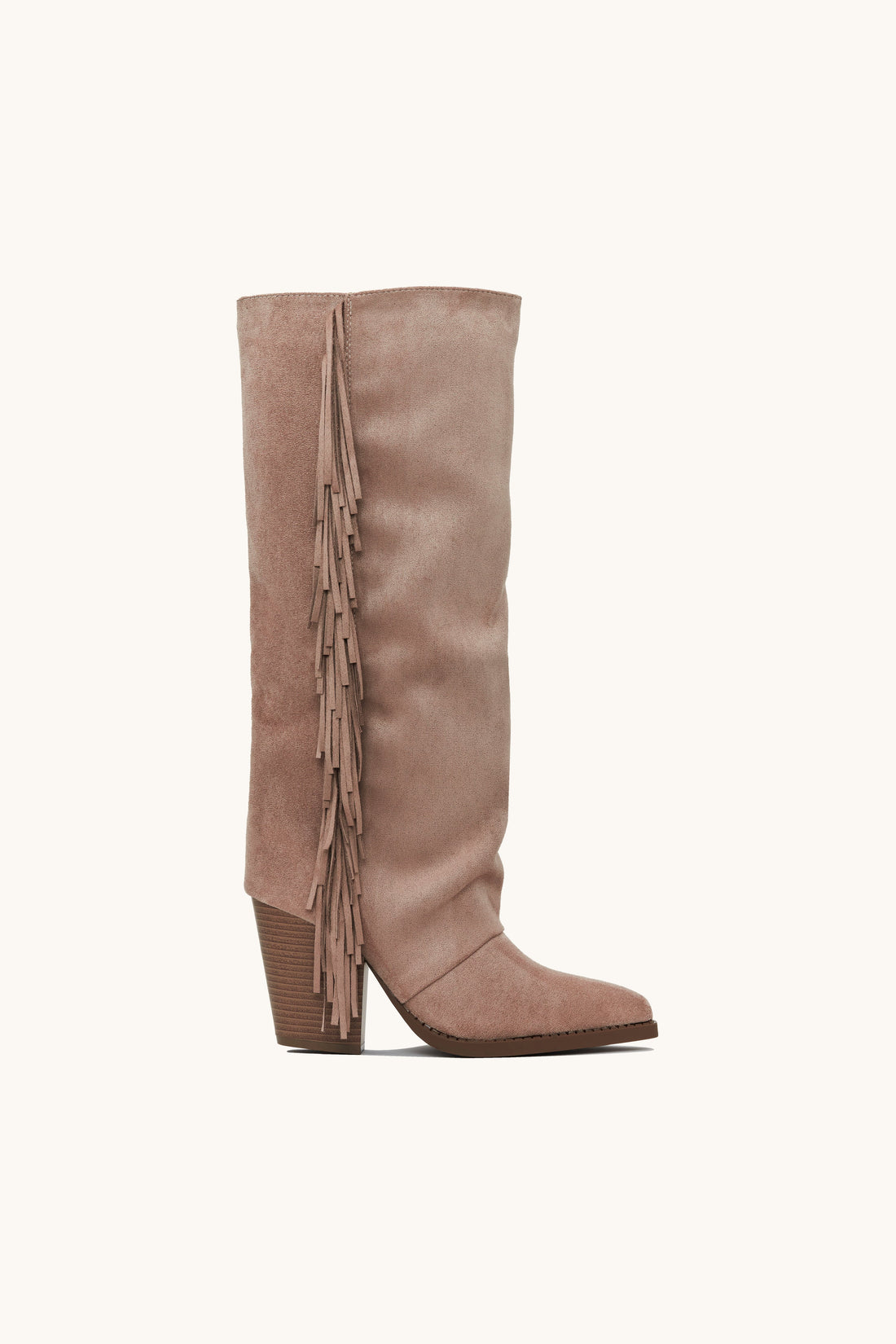 Santiags hautes à franges khaki
