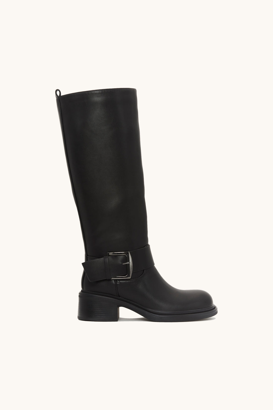 Bottes cavalières noires avec boucle argent