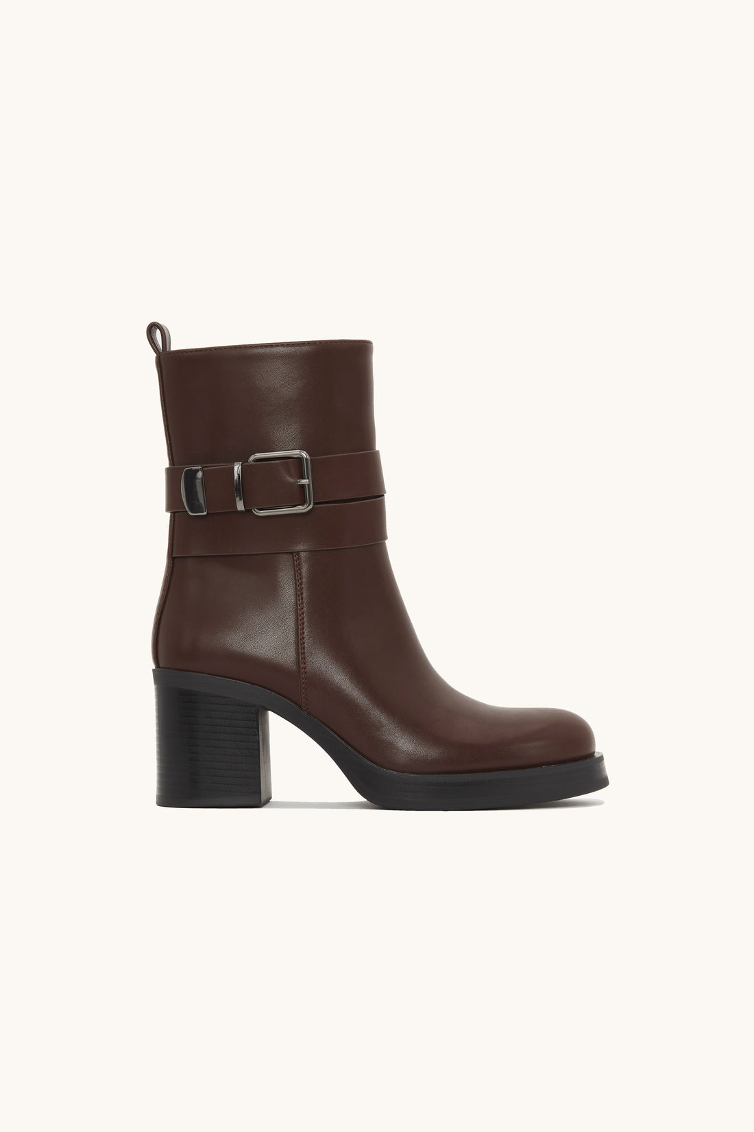 Bottines élégantes en similicuir marron avec boucle