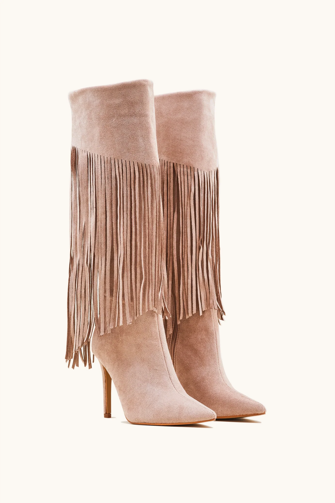 Bottes à franges beige