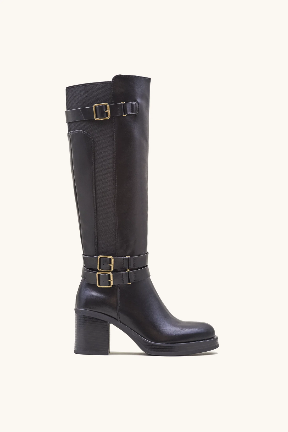 Bottes cavalières à boucles noires