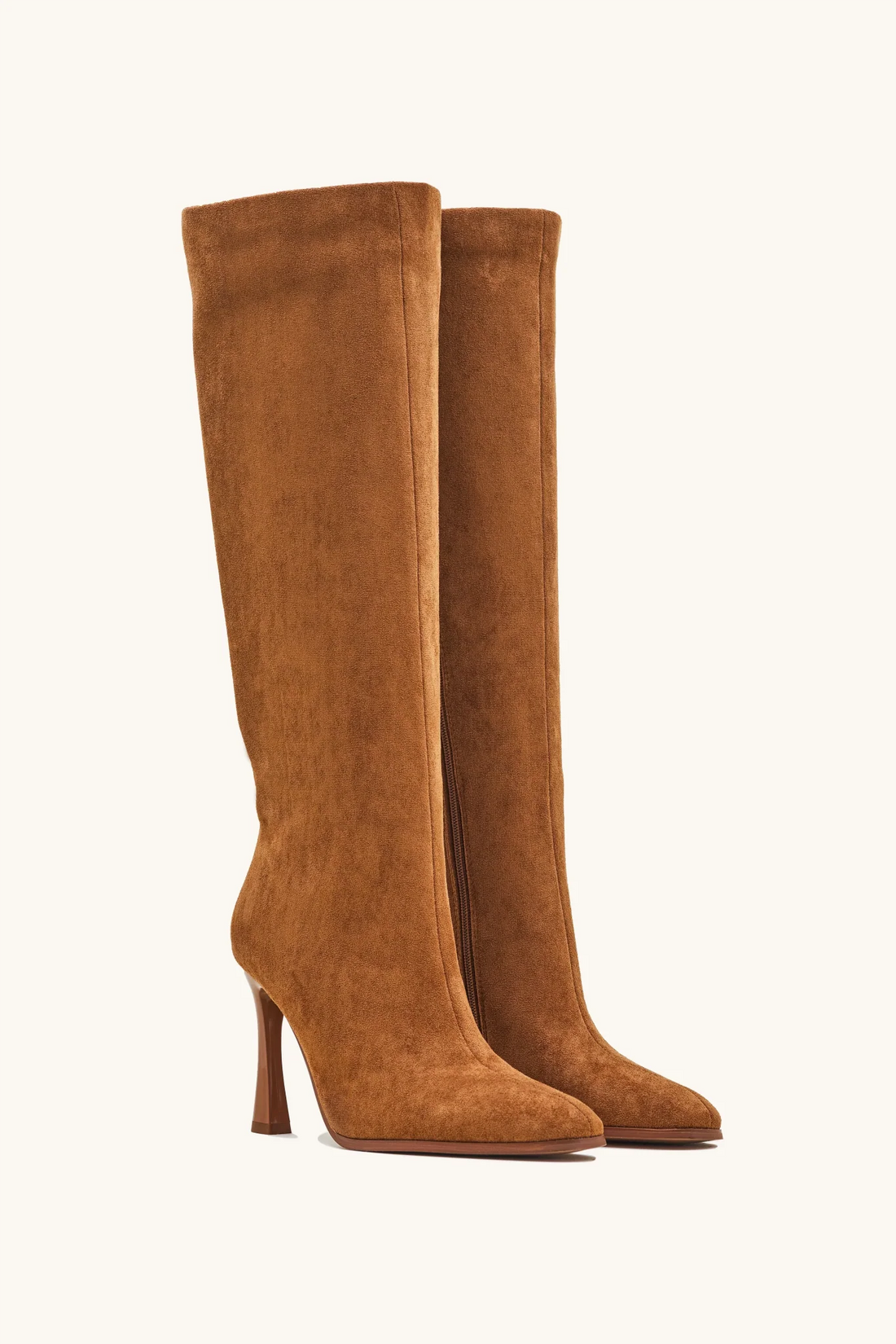 Bottes en suédine à talons camel